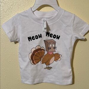 Kids White Cartoon Print T-Shirt. DTF print.